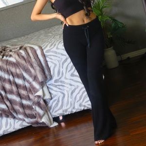 Wildfox Black Knit Flare Sweatpants